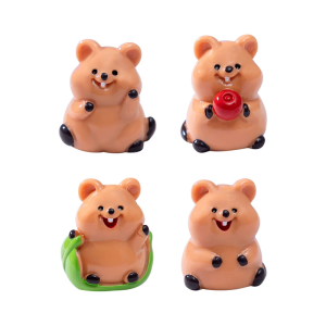 4 Piece Quokka Baby Resins Miniature Figurine Set For Desktop Garden Landscape Decoration And Creative Gift Giving