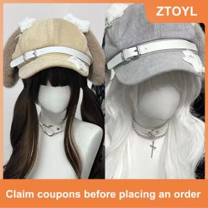 【ZTOYL】 หมวกแก็บเบเร่ต์โลลิต้าสไตล์โกธิคหมวกสำหรับลูกสุนัขหมวกสำหรับผู้หญิงหมวกคอสเพลย์หมวกกันแดดอเนกประสงค์ของขวัญ