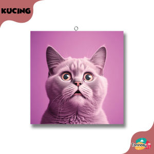 TENNESY Hiasan Dinding Kucing Lucu Asthetic Cat 20x20CM Dekorasi Kamar Tidur Aesthetic Pajangan Kayu