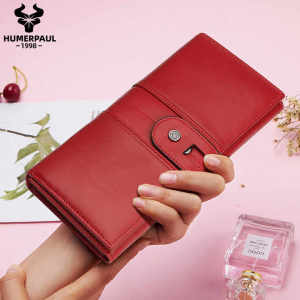 Humerpaul Dompet Wanita Luxury Design Retro Genuine Leather