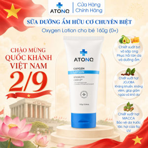 Sữa dưỡng ẩm hữu cơ Atono2 Oxygen Lotion cho trẻ từ sơ sinh 160g chuyên dành cho da nhạy cảm khô ngứa