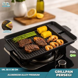 Sinda Store MULTI BBQ GRILL PAN Alat bakar bakaran / panggangan/ pemanggang Anti Lengket/ Yakiniku/ Pemanggang sate