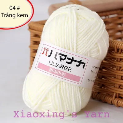 [ Mã 1-49] Len hàn nhí milk cotton Hàn Quốc cuộn 25g dùng đan móc len cơ bản móc thú không xù lông | Xiaoxings Yarn