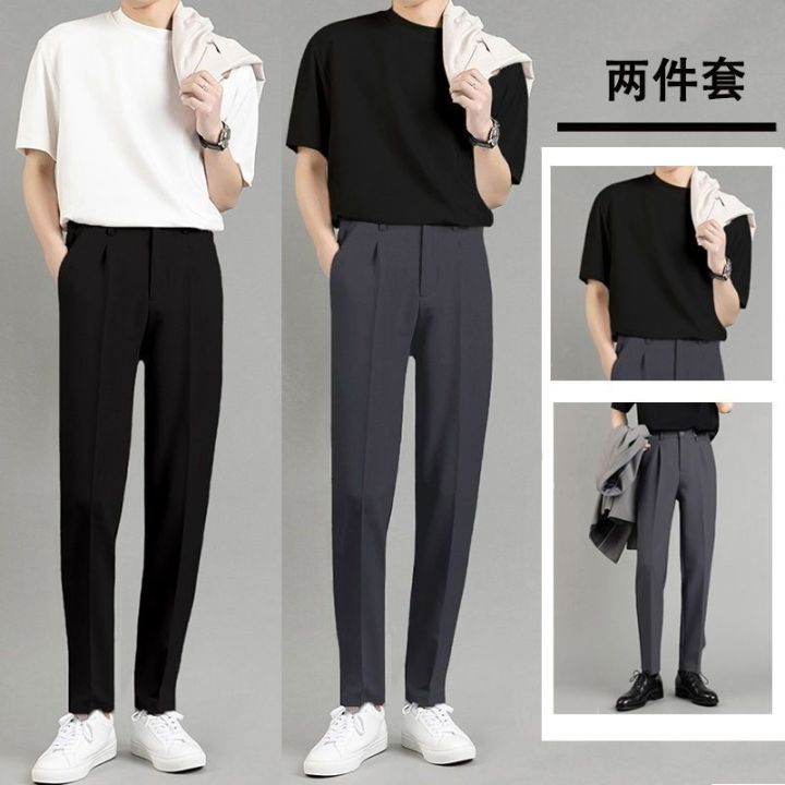 Men Korean Fashion Loose Pants Mens Fashion Plus-Size Elastic