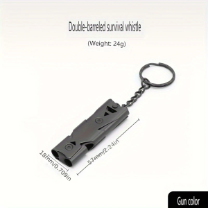 150dB Loud Survival Whistle Emergency Rescue Whistle for Outdoor Camping Hiking Safety Stainless Steel Double-Tube High-Frequency Sonic Rescue Whistle High-decibel Whistle Referee and Training Whistle