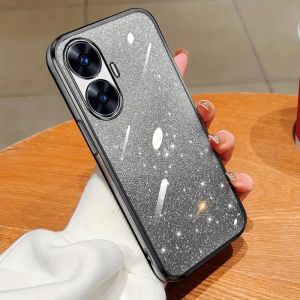 Soft Case Import Realme C55 Luxury Gliter Tpu Silicon Plating Transparant