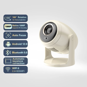 B10 Projector Mini Portable HD 1080P 4K Android 12.0 Autofocus Rotation 180° Degrees Support Wireless Wifi Home Theater 投影仪