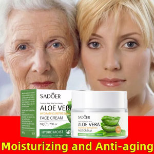 SADOER Natural Aloe Vera Smooth Gel Acne Treatment Face Cream for Hydrating Moist Repair After Sun