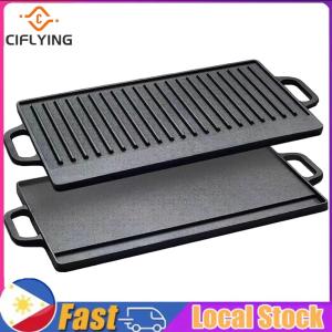 【Arrive In 1-3 Days】 Premium Cast Iron Flat Griddle with Double Handles for Even Cooking of Steaks Bread and Breakfast Items
