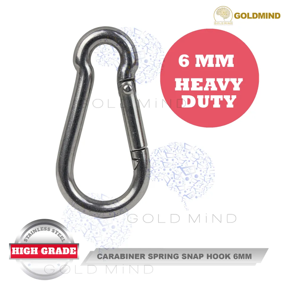 Heavy Duty Stainless Steel 304 Carabiner Solid Spring Snap Rope