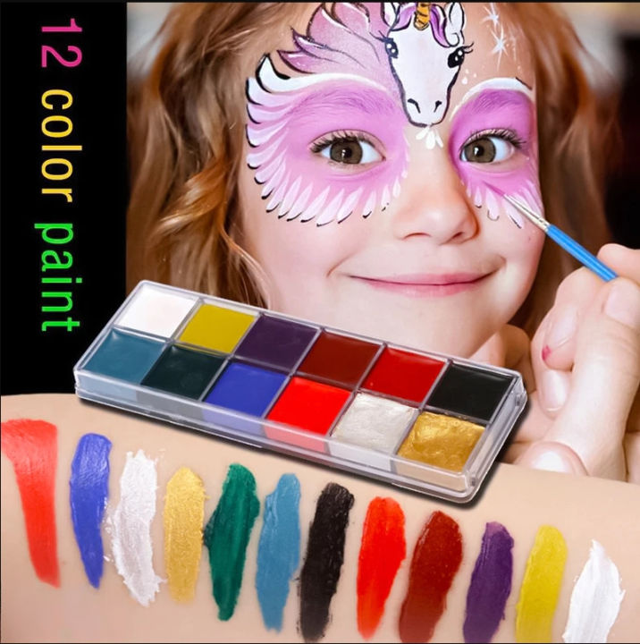 Face Body Paint Set 12 Colors Professional Makeup Palette Safe ...