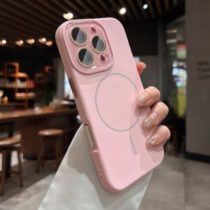 Original Liquid Silicone Magnetic for Magsafe Case for iPhone 17 16 13 14 15 Pro Max Glass Lens Film Camera Control Button Cover