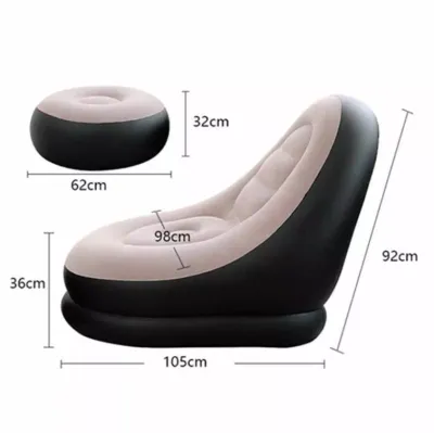Ghế Hơi Tựa Lưng Bọc Nhung Mềm Mịn Êm Ái Có Đệm Hơi Lót Chân Cao Cấp Ghế Bơm Hơi Tựa Lưng Đọc Sách Giúp Giảm Stress - Tặng Kèm Bơm Điện