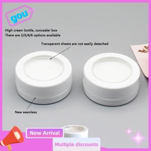 gou กล่องพาเลทแต่งหน้ากล่องพลาสติกใสฝากระโปรงอลูมิเนียมทรงกลมสีครีมคอนซีลเลอร์