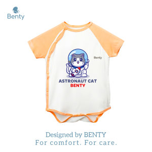 Bộ body chip cài chéo BENTY in hình CAT BT080 dễ thương an toàn cho da của bé body ngủ cho bé trai bé gái