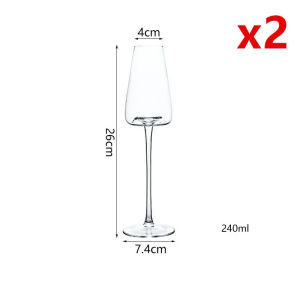 2 Pcs Clear Crystal Wine Goblet Wedding Party Stemware Drinking Glass Big Belly Small Mouth Burgundy Cup Sherry Champagne Flute