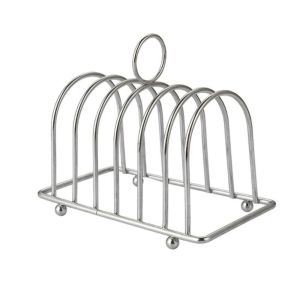 JOYPICKS 6 Slots Bread Rack Stainless Steel Loop Carry Handle Cooling Cooling Holder Dish Rack Durable Slices Toast Rack Restaurant