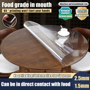 【24-hour delivery】1.5/2.5mm transparent table cover pvc table mat waterproof table top cover table cloth waterproof alas meja waterproof plastic lapik meja plastik pvc transparent mat protector round tebal dining bulat tablecloth for table 桌布防水防油 桌垫