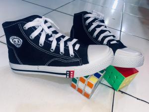 SEPATU SEKOLAH HITAM PUTIH BOT SOL PUTIH TALI SEKOLAH SDSMPSMA
