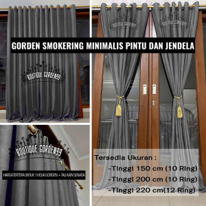 Gorden Jendela Pintu Minimalis Ring Smokering- Embosh Polos Promo