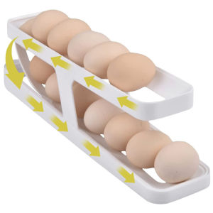 Double Layer Rolling Egg Dispenser Home Refrigerator Large Capacity Egg Storage Box Automatic Scrolling Egg Holder