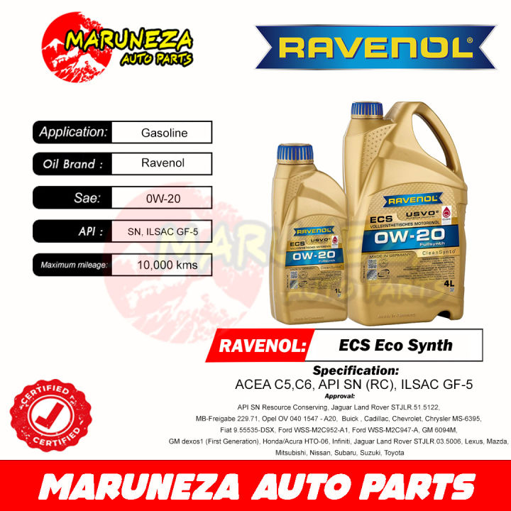 Ravenol ECS Eco Synth 0W-20 | Lazada PH
