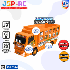 OG Mainan RC Dump Truck Basuri Baterai Charger JSP T-14