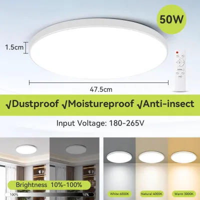 CANMEIJIA Ceiling Light Modern Ceiling Lamp 3 color LED Ceiling Light 30W 40W 50W Color Changing Ceiling Light for Living Room Bedroom Kitchen Gift remote control remote control switch