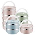 Stainless Steel Lunch Box With Double Layers For Students And Office Workers. 