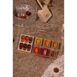 Vendeeni V14 Autumn and Winter Color Amber cat eye 6 color white coffee brown crystal cat eye gel nail polish秋冬色系琥珀猫眼胶