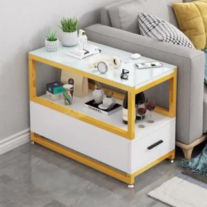 [Cozy ]Sofa Side Cabinet Storage Cabinet Side Table Simple Living Room High Cabinet Small Coffee Table Movable Narrow Gap Cabinet