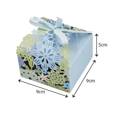Store Age [50pcs] Floral Laser Cut Candy Box | Wedding Doorgift Gift Box Kahwin Kotak Gula Gula with Ribbon