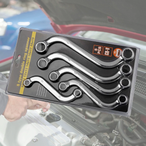 5x Double-headed Wrench Set Practical S-Shape Spanner Auto Repairing Tool S-Style Box Spanner 12 Point Box Ends for Home