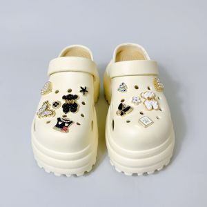 [Free Shipping] EVA 10Cm Thick-Soled High-Heeled Black And White Bear Clogs WomenS New Summer Lightweight Sandals