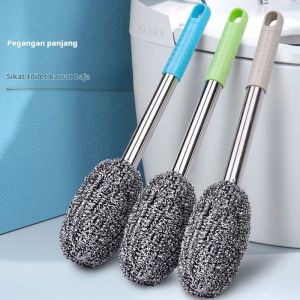 Sikat kawat gagang panjang dengan gagang tanpa sudut mati membersihkan toilet kamar mandi tanpa kawat yang jatuh membersihkan