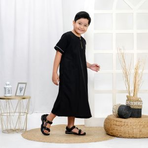 Jubah Gamis Anak Laki-laki Baju Koko Anak Muslim 2-10 tahun Terbaru Lebaran Ramadan 2025 JBA-01