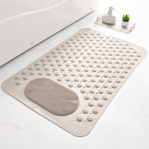 Safety Non‑Slip Bath Shower Mat with Suction Cups Massage Nubs Quick Drainage Bathroom Floor Mat Prevent Slip for Shower Room