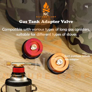 Nature Camp Outdoor Gas Bottle Adaptor Transfer Nozzle Connector for Camping Stove Burner Adapter LPG Flat Cylinder Tank