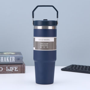 Outdoors Thermos Cup Tumbler Cup with Straw Vacuum Water Bottle Cool Ice Cup 304 Stainless Steel Drinking Sport Coffee Pitcher 保温杯/水杯