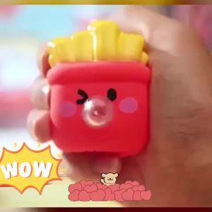 Squishy Toys Bubble Blowing French Fries Squeeze Toy Cute Food Plastic Fidget Stress Relief Pocket Interactive Kawaii Holiday Gift for girls