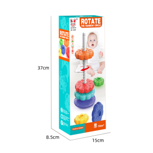 New Montessori Rotating Rainbow Tower Baby Stacking Puzzle Toy Safety Colored Childrens Toys Gifts