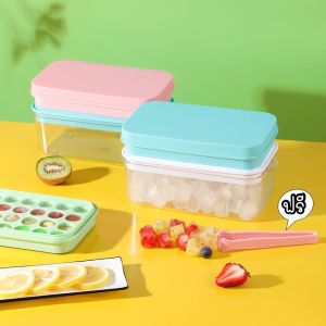 แม่พิมพ์น้ำแข็ง กล่องน้ำแข็งกดได้ มีฝาปิด น้ำแข็ง น้ำแข็งก้อน แม่พิมพ์ ถาดน้ำแข็ง น้ำแข็งกลม