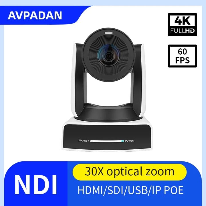 4K 30X Optical Zoom 60fps PTZ Camera with AI Smart Tracking HDMI SDI ...