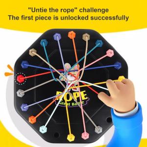 Rope Untangling Game Twisted Untie Puzzle Trategy Board Tie Up Challenge Rope Knot Puzzle Rope Untangling Puzzle Toys for Gathering and Travel Brain Teaser for Boys and Girls