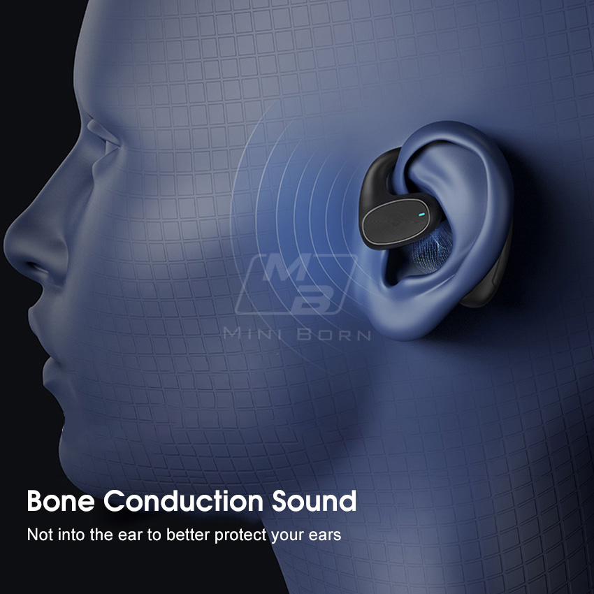 Mini Born TWS Bluetooth Earphone 5.0 căști cu conducție osoasă, cârlig pentru ureche, căști cu afișaj LED, căști non-intraauriculare, căști stereo HD, impermeabile, S_voghion.com
