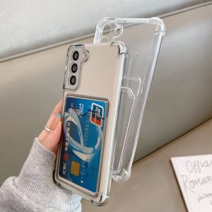 กระเป๋าใส่บัตร Clear สำหรับ Samsung A55 A35 A12 A13 A51 A10 A31 A52 A52S A23 A50 A50S A30S A30 A20 M40S A21S A32 Lite A325 A72 A32 S20 FE A22 A22S S22 S30 S21 S23 Plus Note 20 Ultra A53 A33 A73 A03 A04S A54 A34 A04e 4G 5G
