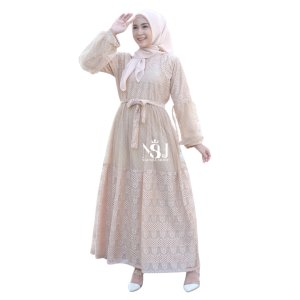 Dress Kondangan Model Terbaru Gamis 2025 Brukat Tille Broklat Anak Mayung Klok baju Santai Klok Kuliah Anak Perempuan 2025