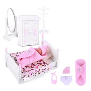 Miniature Silicone Reborns Baby Doll 3Inch Lovely Sleeping Newborns Doll with Furniture Accessories for Kids Roleplaying