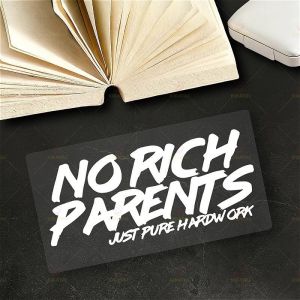 No Rich Parents Stickers for Car Decals Proud Self-Made Waterproof Sticker Decal Viral Cars Vinyl Motor