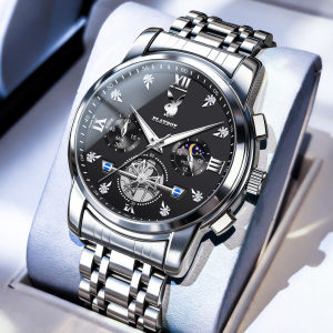 PLAYBOY watch for men original waterproof moon phase chronograph luminous calendar flywheel with gift box